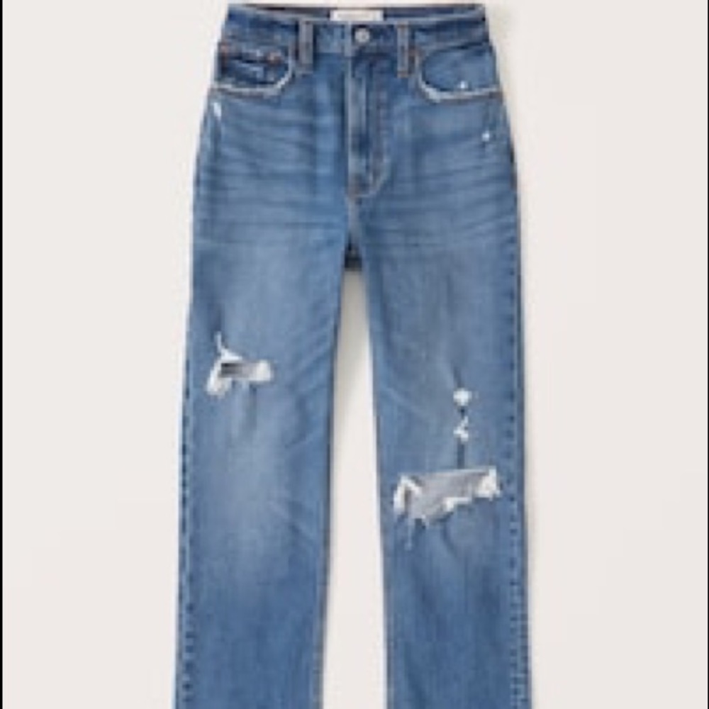 Abercrombie Ultra High Rise Ankle Straight Jeans